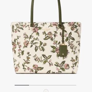 Kate Spade Floral Tote - Cream and Green